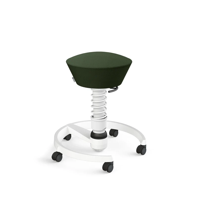 Aeris Swopper mit Rollen (Weiss) – Ergonomischer Sitzhocker für aktives Sitzen