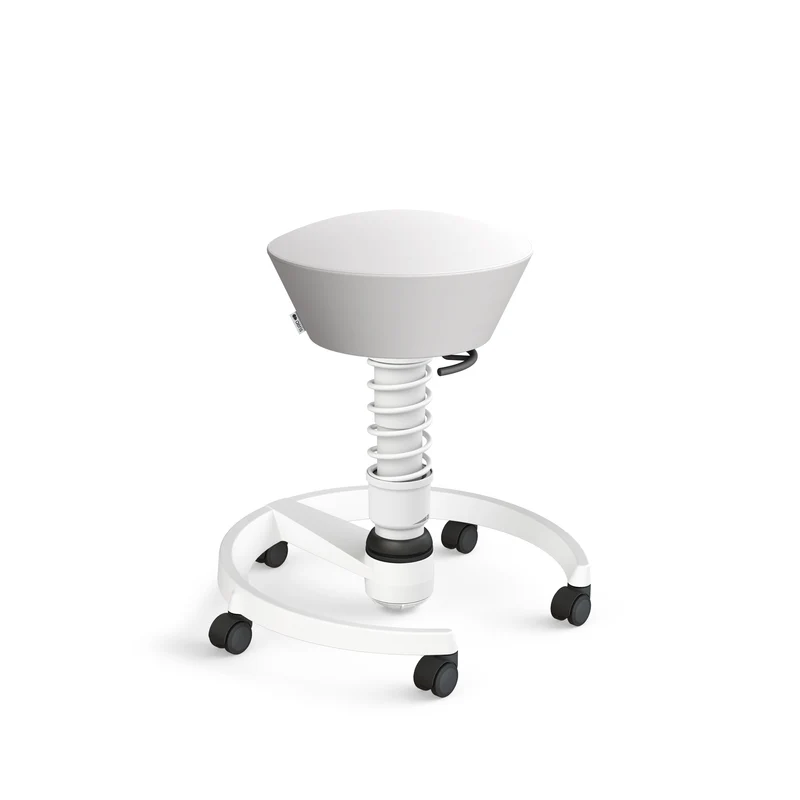 Aeris Swopper mit Rollen (Weiss) – Ergonomischer Sitzhocker für aktives Sitzen