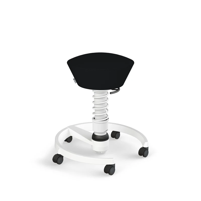 Aeris Swopper mit Rollen (Weiss) – Ergonomischer Sitzhocker für aktives Sitzen