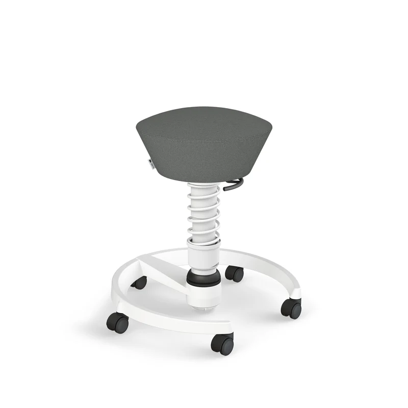 Aeris Swopper mit Rollen (Weiss) – Ergonomischer Sitzhocker für aktives Sitzen