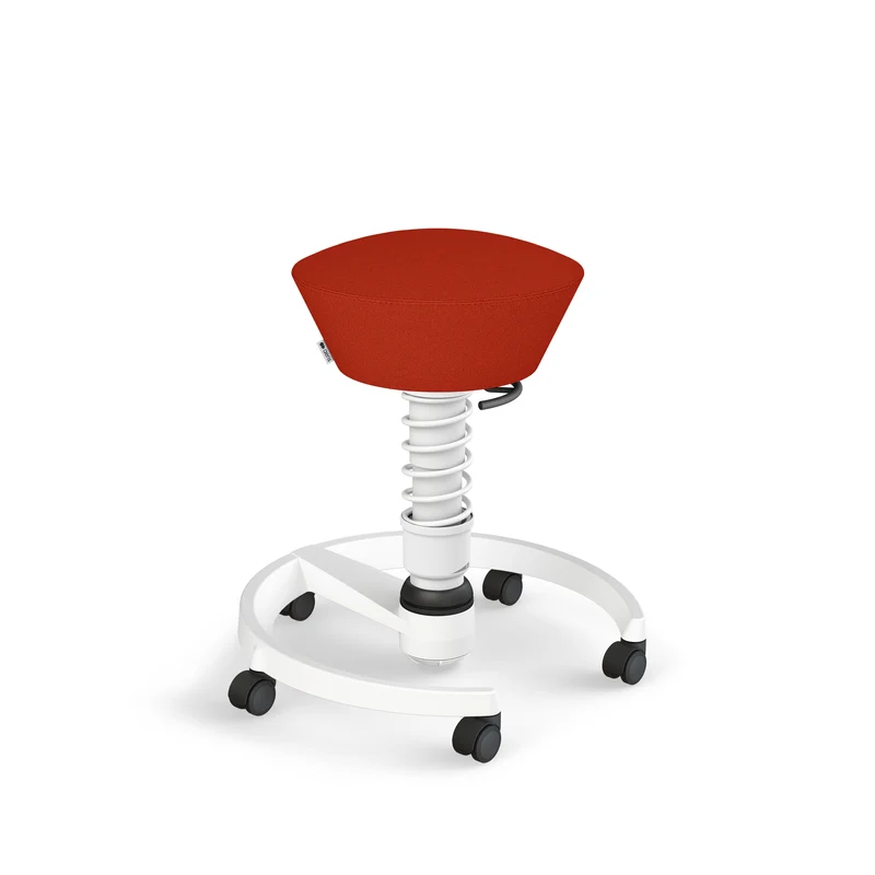 Aeris Swopper mit Rollen (Weiss) – Ergonomischer Sitzhocker für aktives Sitzen
