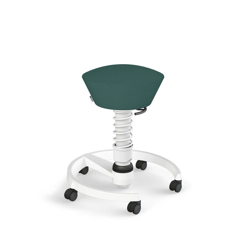 Aeris Swopper mit Rollen (Weiss) – Ergonomischer Sitzhocker für aktives Sitzen