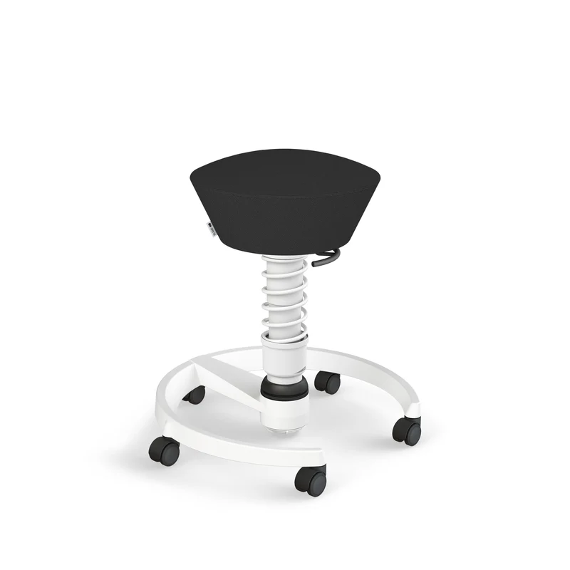 Aeris Swopper mit Rollen (Weiss) – Ergonomischer Sitzhocker für aktives Sitzen