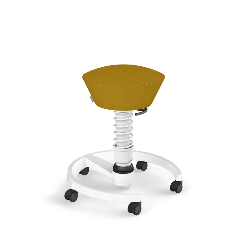 Aeris Swopper mit Rollen (Weiss) – Ergonomischer Sitzhocker für aktives Sitzen