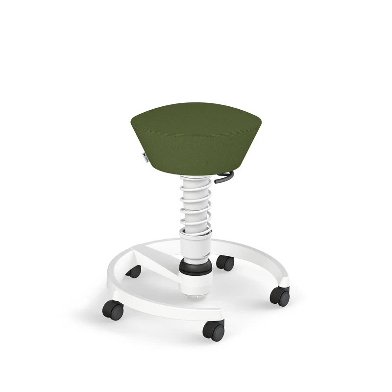 Aeris Swopper mit Rollen (Weiss) – Ergonomischer Sitzhocker für aktives Sitzen
