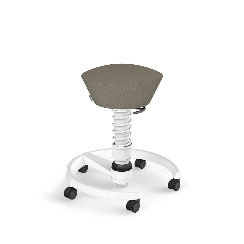 Aeris Swopper mit Rollen (Weiss) – Ergonomischer Sitzhocker für aktives Sitzen