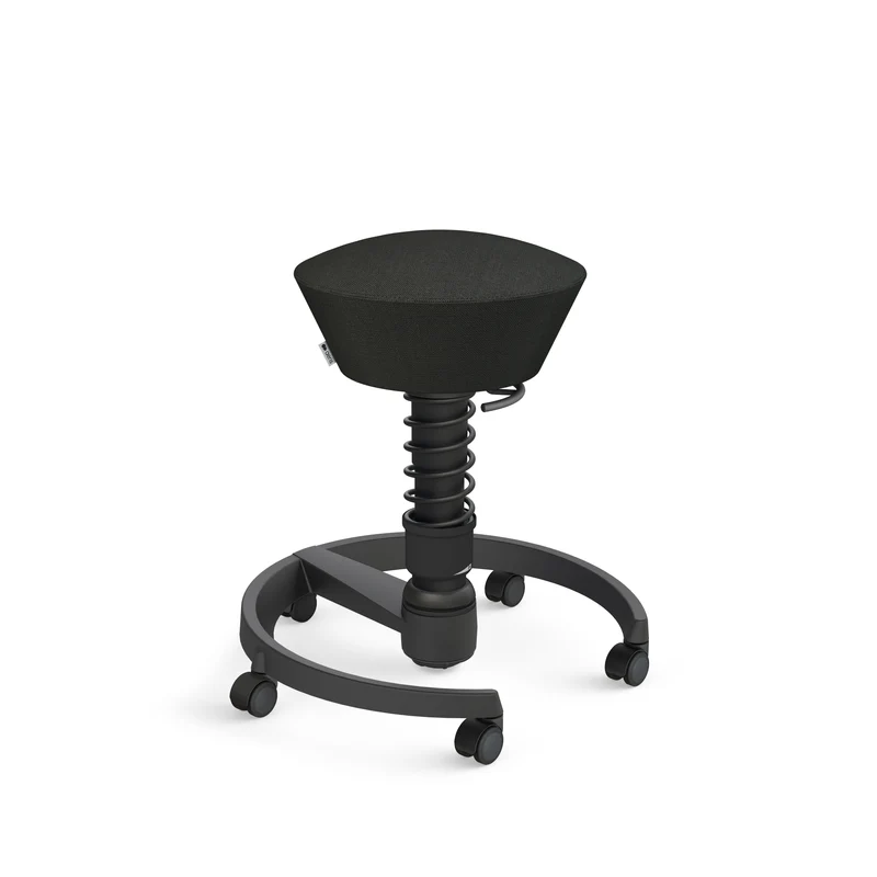 Aeris Swopper mit Rollen (Schwarz) – Ergonomischer Sitzhocker für aktives Sitzen