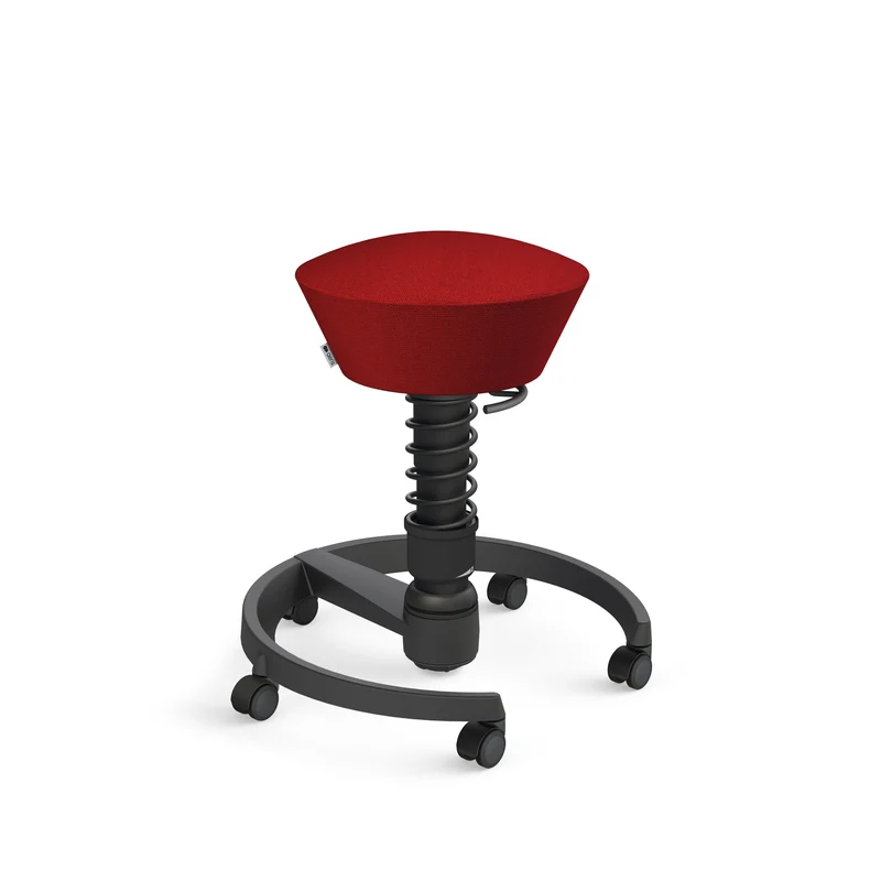 Aeris Swopper mit Rollen (Schwarz) – Ergonomischer Sitzhocker für aktives Sitzen