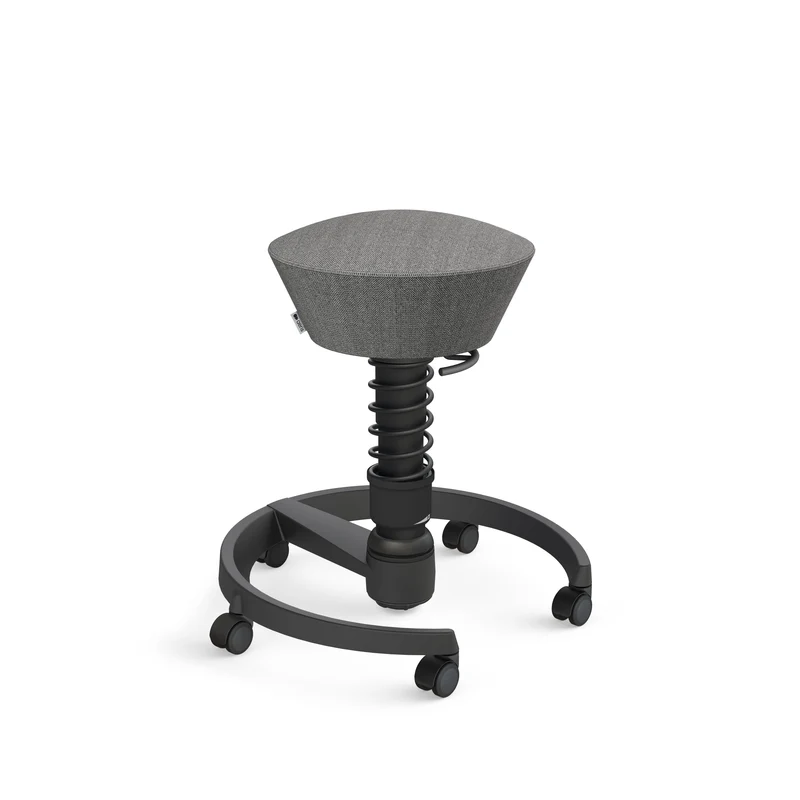 Aeris Swopper mit Rollen (Schwarz) – Ergonomischer Sitzhocker für aktives Sitzen