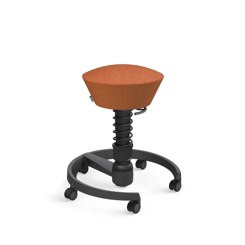 Aeris Swopper mit Rollen (Schwarz) – Ergonomischer Sitzhocker für aktives Sitzen