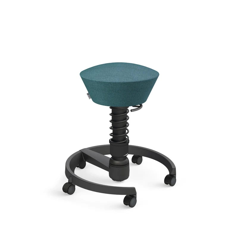 Aeris Swopper mit Rollen (Schwarz) – Ergonomischer Sitzhocker für aktives Sitzen