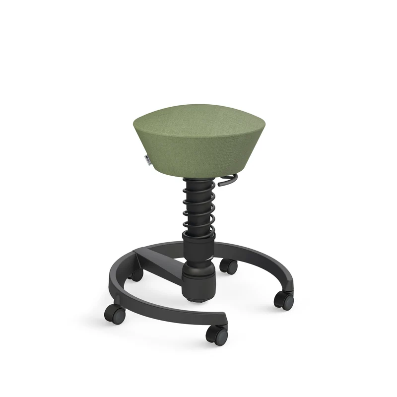 Aeris Swopper mit Rollen (Schwarz) – Ergonomischer Sitzhocker für aktives Sitzen