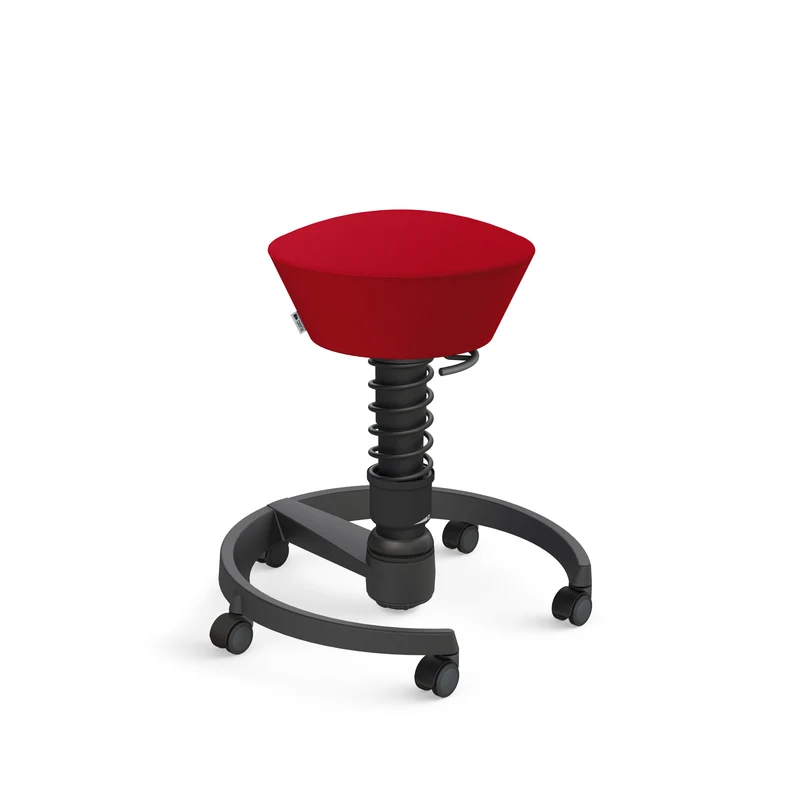 Aeris Swopper mit Rollen (Schwarz) – Ergonomischer Sitzhocker für aktives Sitzen