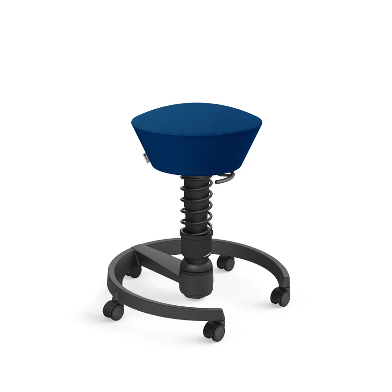 Aeris Swopper mit Rollen (Schwarz) – Ergonomischer Sitzhocker für aktives Sitzen