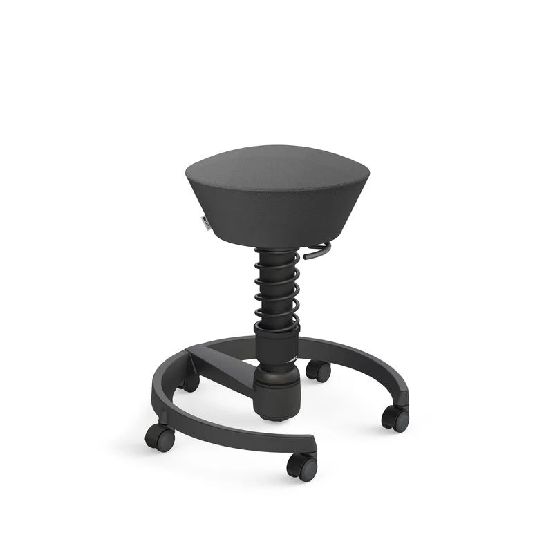 Aeris Swopper mit Rollen (Schwarz) – Ergonomischer Sitzhocker für aktives Sitzen