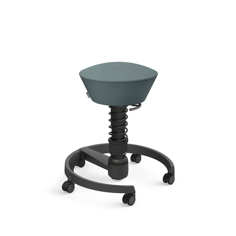 Aeris Swopper mit Rollen (Schwarz) – Ergonomischer Sitzhocker für aktives Sitzen
