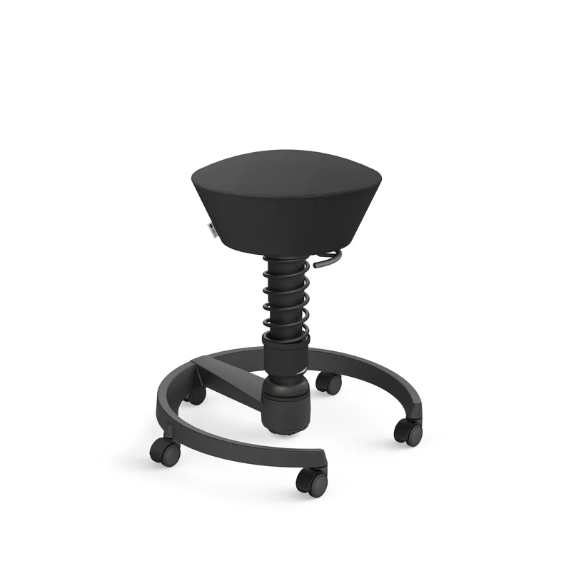 Aeris Swopper mit Rollen (Schwarz) – Ergonomischer Sitzhocker für aktives Sitzen