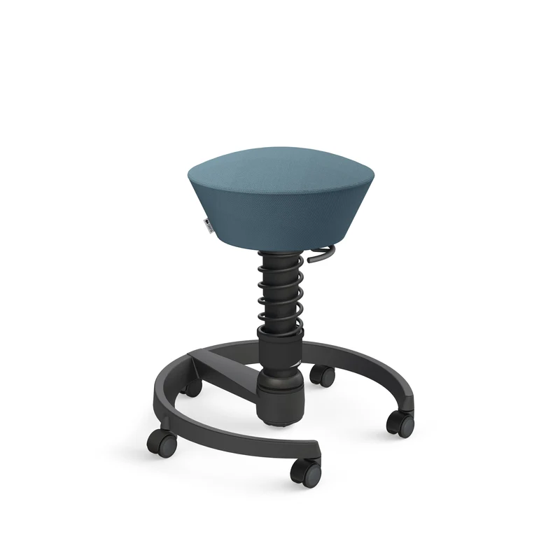 Aeris Swopper mit Rollen (Schwarz) – Ergonomischer Sitzhocker für aktives Sitzen