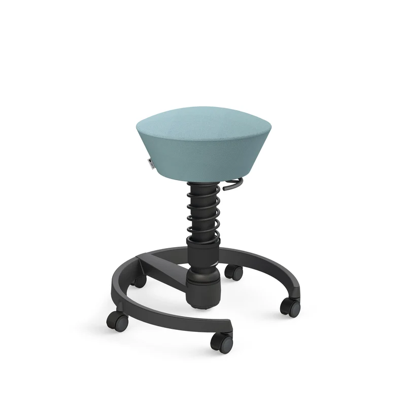 Aeris Swopper mit Rollen (Schwarz) – Ergonomischer Sitzhocker für aktives Sitzen