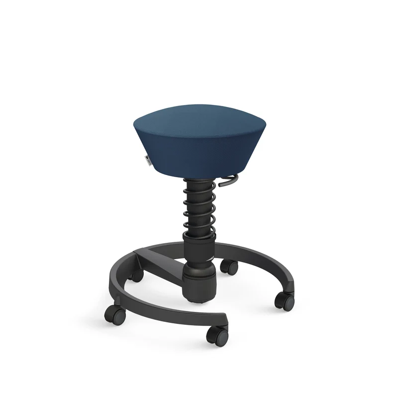 Aeris Swopper mit Rollen (Schwarz) – Ergonomischer Sitzhocker für aktives Sitzen