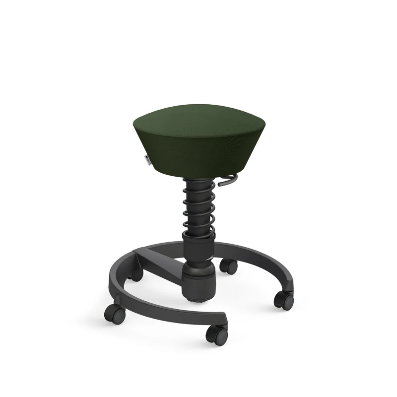 Aeris Swopper mit Rollen (Schwarz) – Ergonomischer Sitzhocker für aktives Sitzen