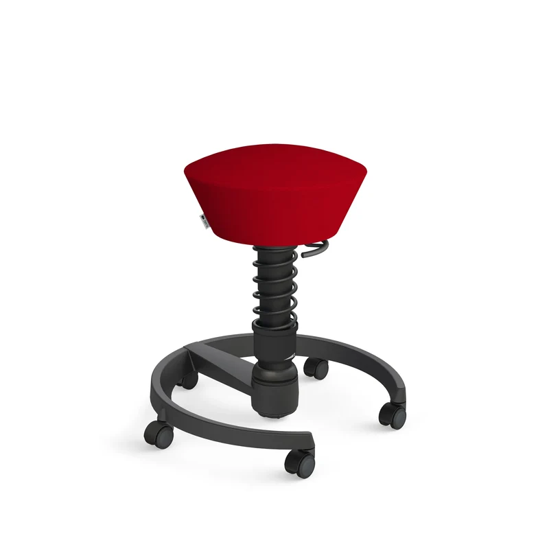 Aeris Swopper mit Rollen (Schwarz) – Ergonomischer Sitzhocker für aktives Sitzen
