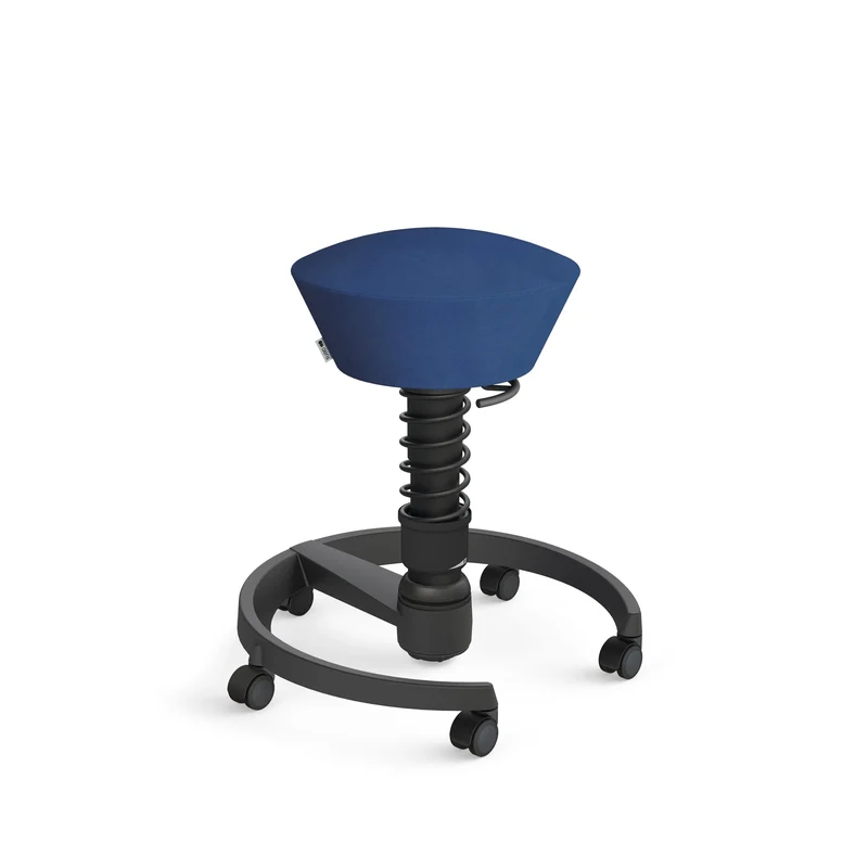 Aeris Swopper mit Rollen (Schwarz) – Ergonomischer Sitzhocker für aktives Sitzen