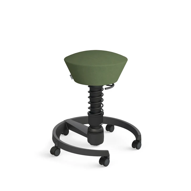 Aeris Swopper mit Rollen (Schwarz) – Ergonomischer Sitzhocker für aktives Sitzen