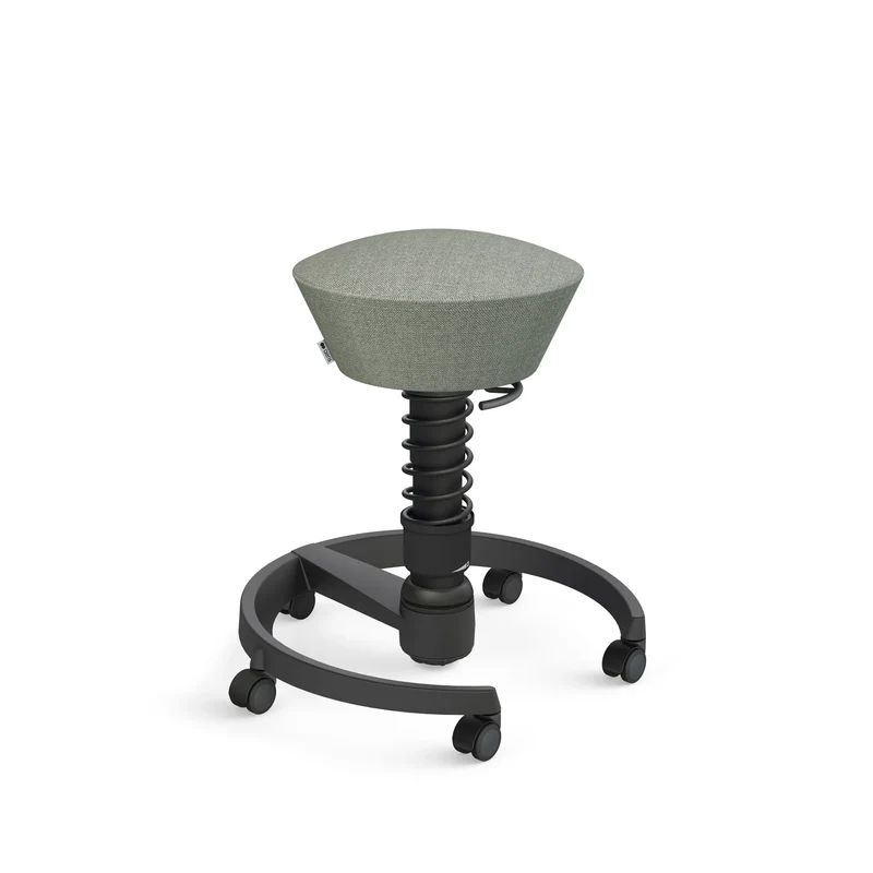 Aeris Swopper mit Rollen (Schwarz) – Ergonomischer Sitzhocker für aktives Sitzen