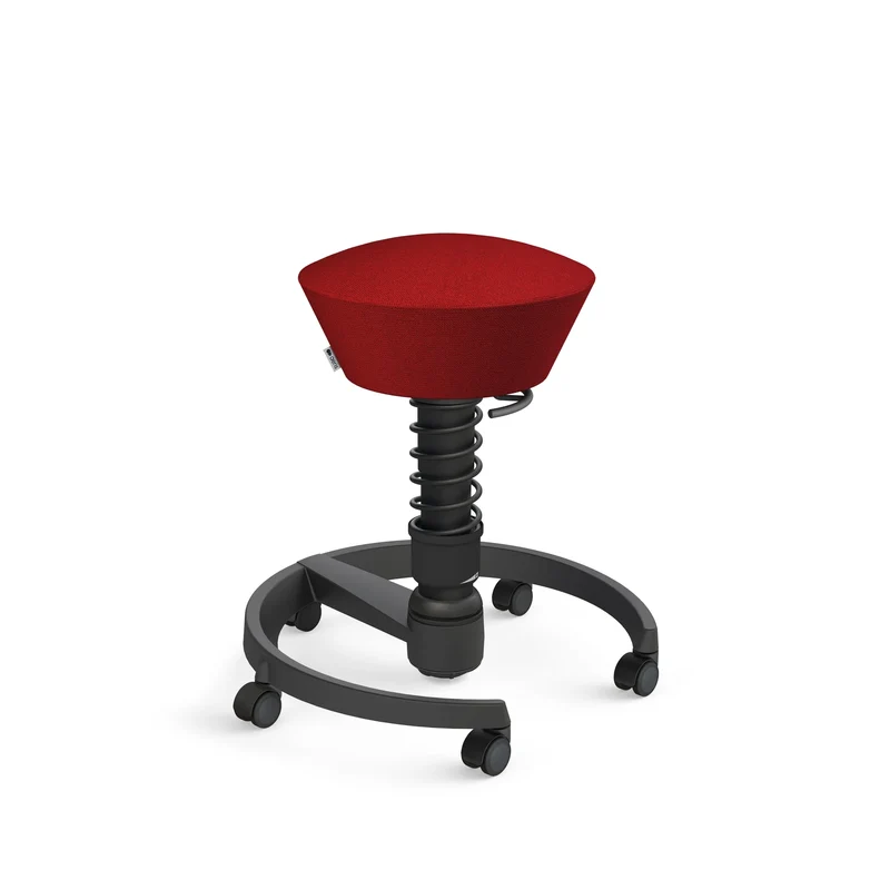 Aeris Swopper mit Rollen (Schwarz) – Ergonomischer Sitzhocker für aktives Sitzen