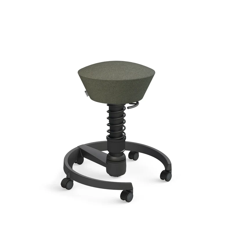 Aeris Swopper mit Rollen (Schwarz) – Ergonomischer Sitzhocker für aktives Sitzen