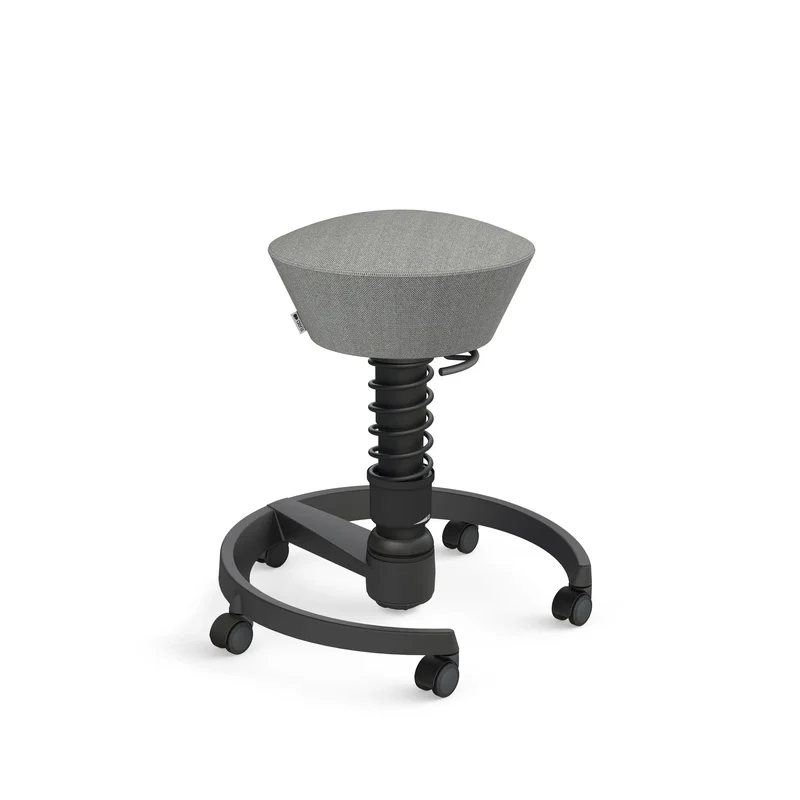 Aeris Swopper mit Rollen (Schwarz) – Ergonomischer Sitzhocker für aktives Sitzen