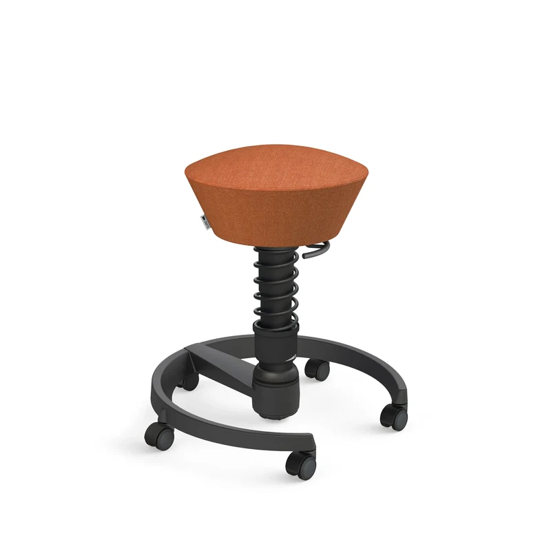 Aeris Swopper mit Rollen (Schwarz) – Ergonomischer Sitzhocker für aktives Sitzen