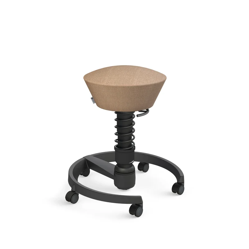 Aeris Swopper mit Rollen (Schwarz) – Ergonomischer Sitzhocker für aktives Sitzen