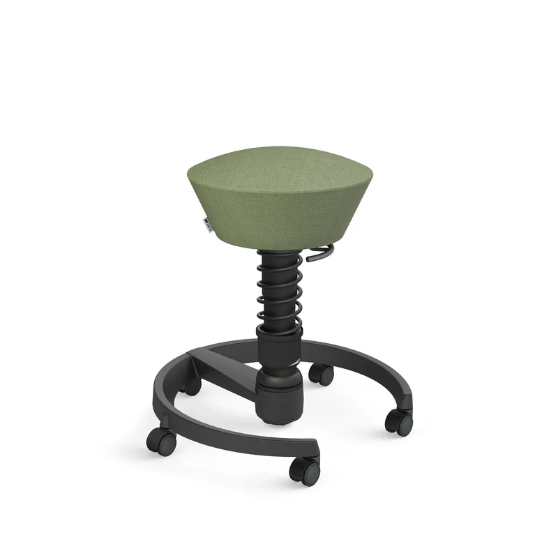 Aeris Swopper mit Rollen (Schwarz) – Ergonomischer Sitzhocker für aktives Sitzen