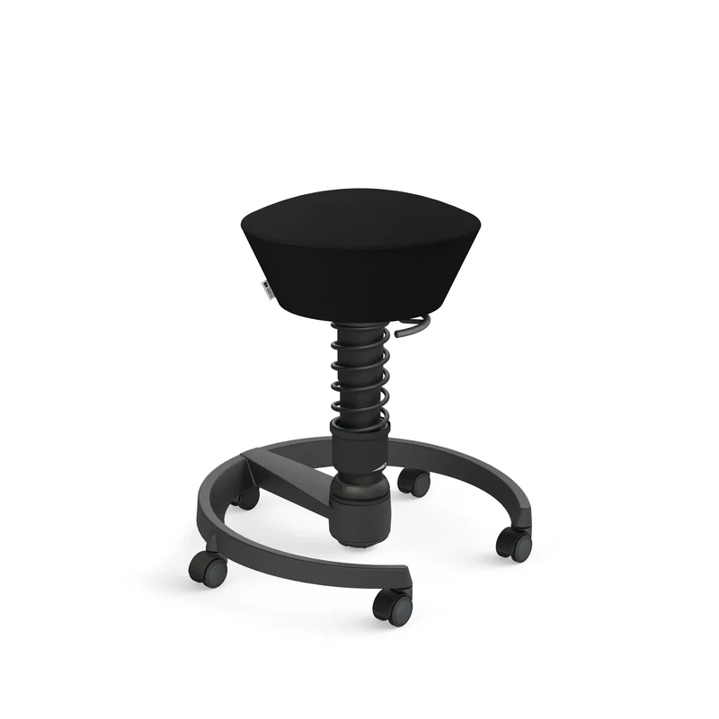 Aeris Swopper mit Rollen (Schwarz) – Ergonomischer Sitzhocker für aktives Sitzen