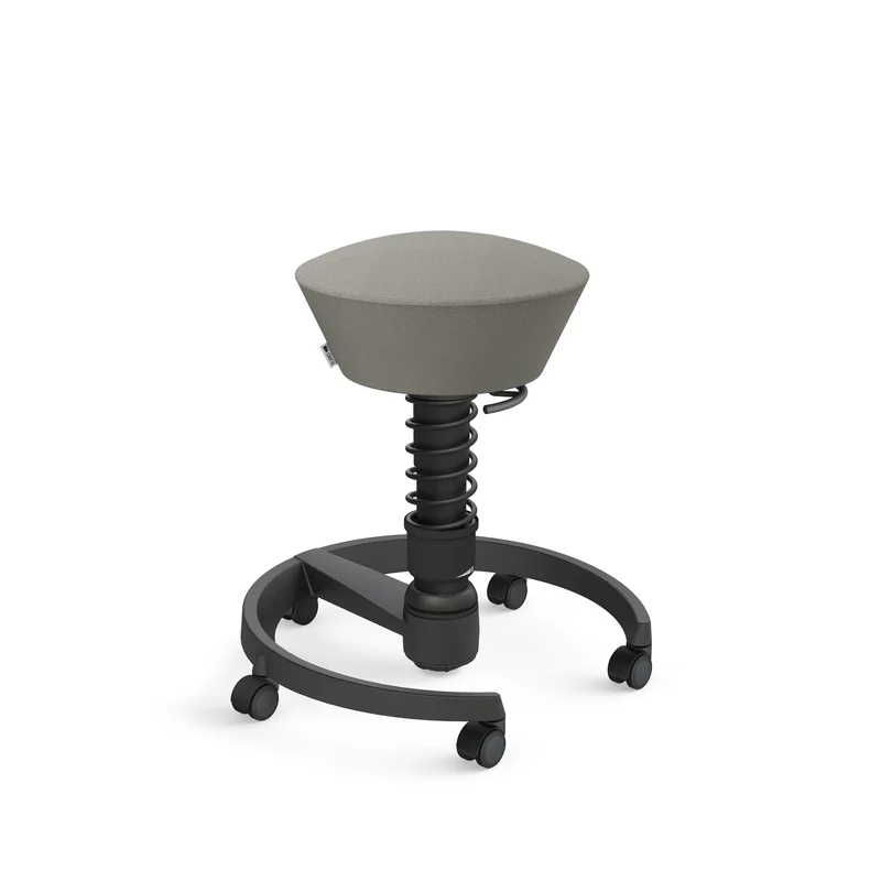 Aeris Swopper mit Rollen (Schwarz) – Ergonomischer Sitzhocker für aktives Sitzen