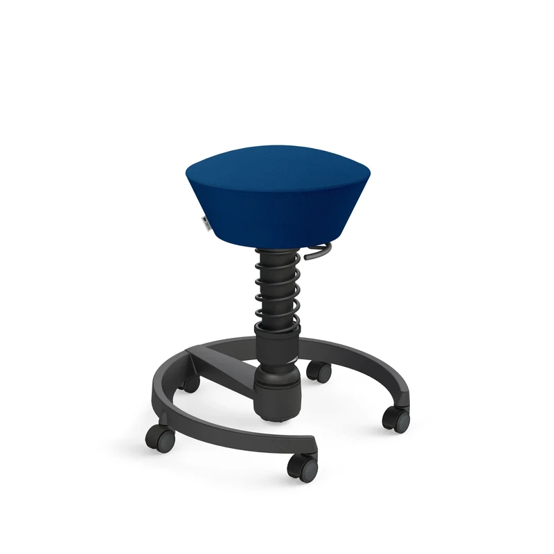 Aeris Swopper mit Rollen (Schwarz) – Ergonomischer Sitzhocker für aktives Sitzen