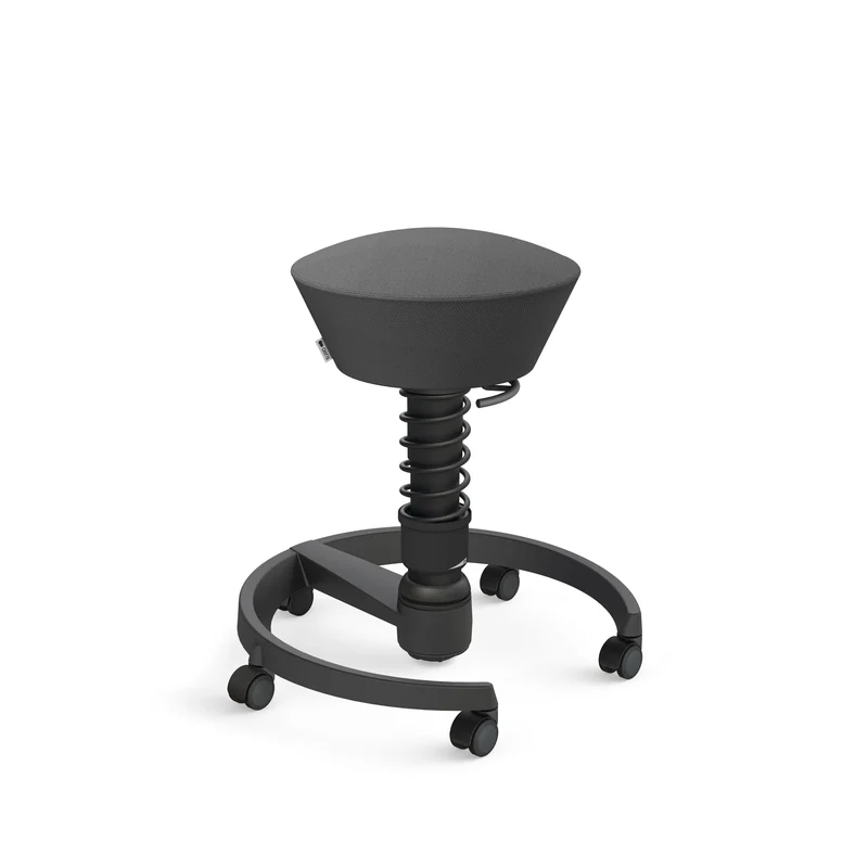 Aeris Swopper mit Rollen (Schwarz) – Ergonomischer Sitzhocker für aktives Sitzen