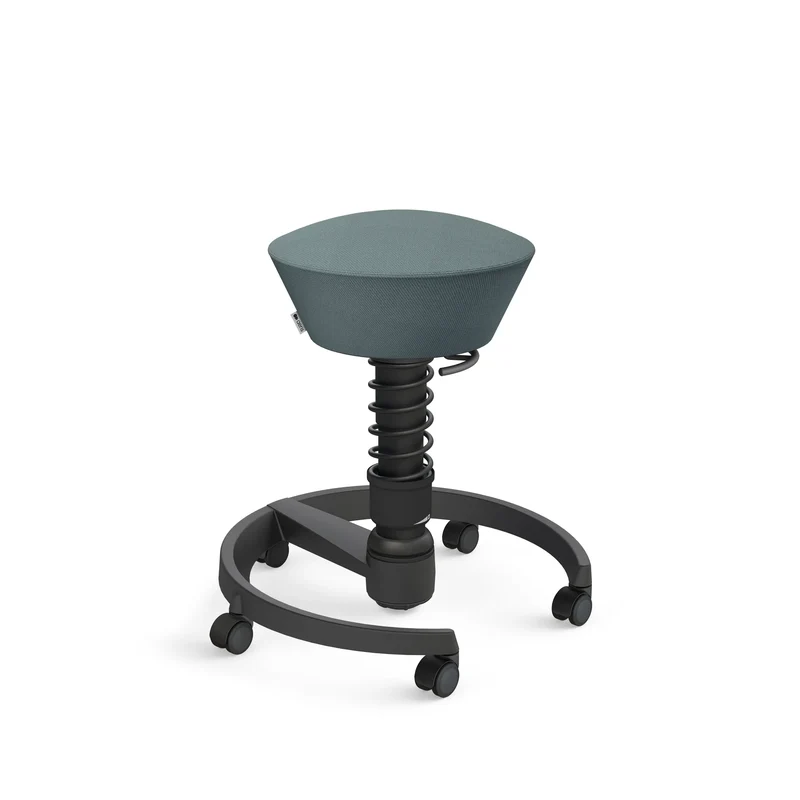 Aeris Swopper mit Rollen (Schwarz) – Ergonomischer Sitzhocker für aktives Sitzen