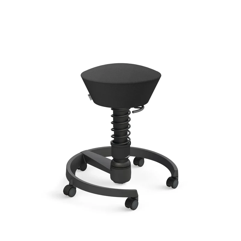 Aeris Swopper mit Rollen (Schwarz) – Ergonomischer Sitzhocker für aktives Sitzen