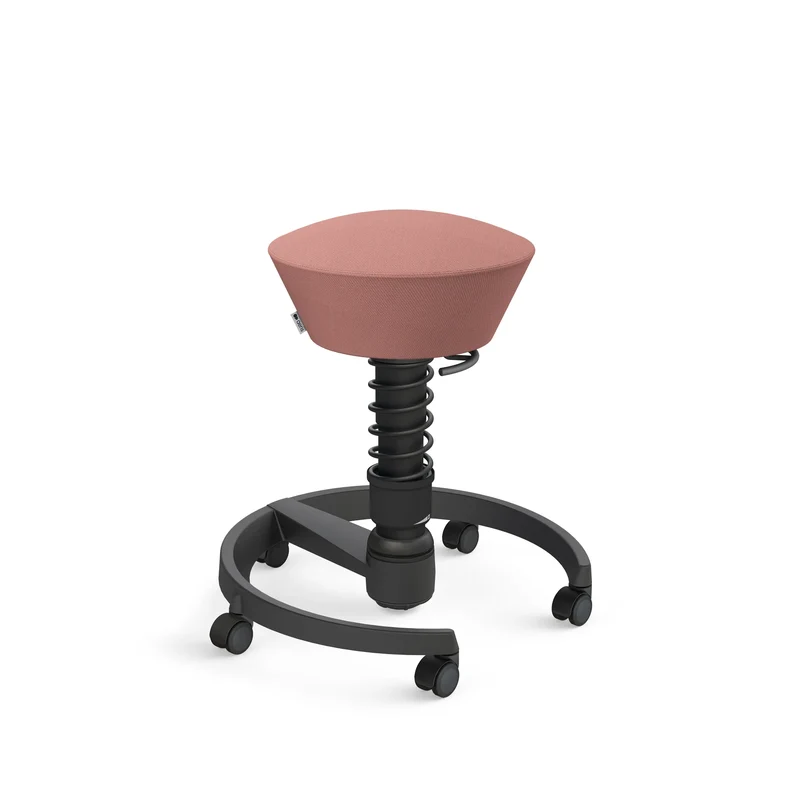 Aeris Swopper mit Rollen (Schwarz) – Ergonomischer Sitzhocker für aktives Sitzen