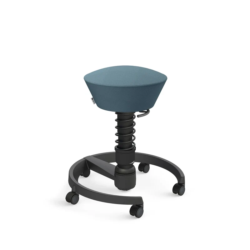 Aeris Swopper mit Rollen (Schwarz) – Ergonomischer Sitzhocker für aktives Sitzen