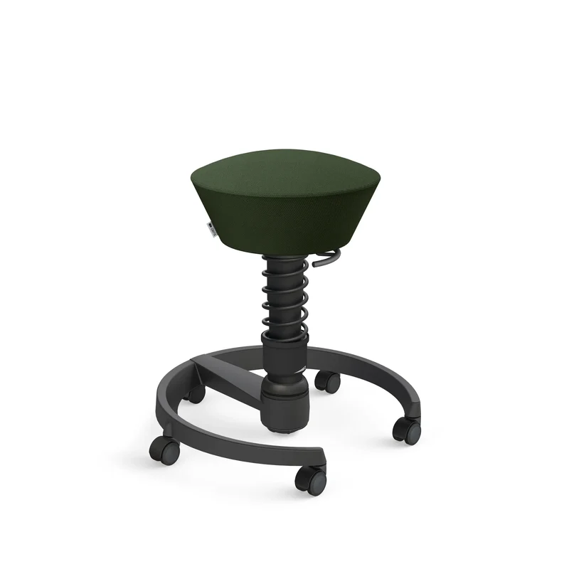 Aeris Swopper mit Rollen (Schwarz) – Ergonomischer Sitzhocker für aktives Sitzen
