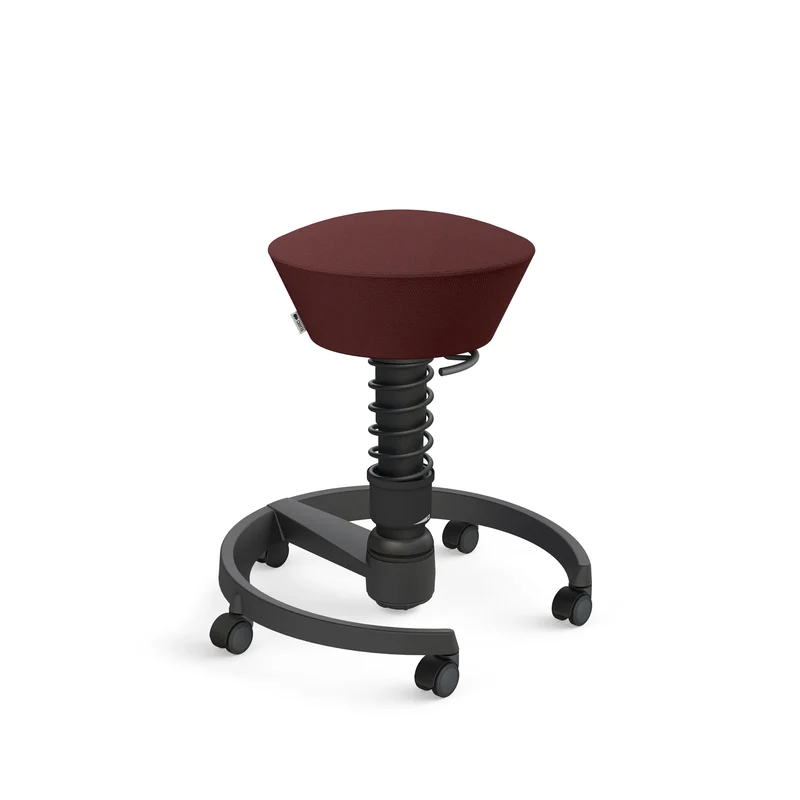 Aeris Swopper mit Rollen (Schwarz) – Ergonomischer Sitzhocker für aktives Sitzen