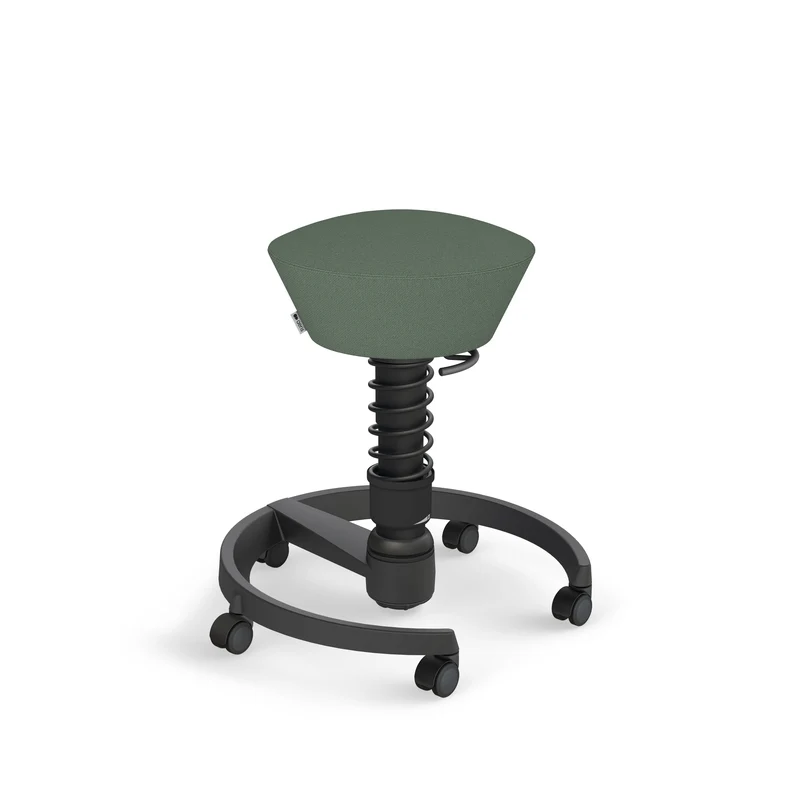 Aeris Swopper mit Rollen (Schwarz) – Ergonomischer Sitzhocker für aktives Sitzen