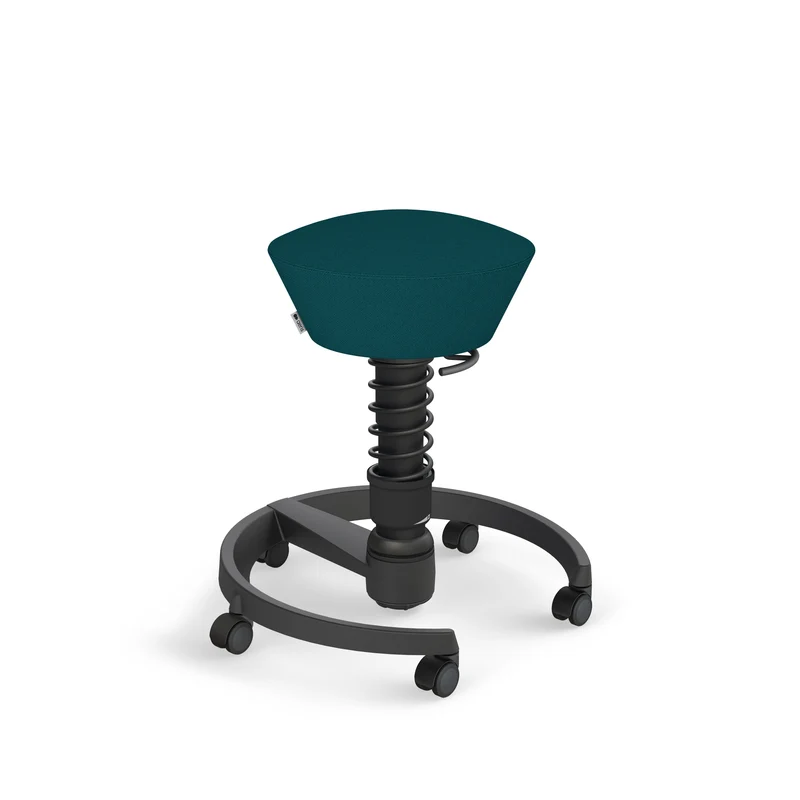Aeris Swopper mit Rollen (Schwarz) – Ergonomischer Sitzhocker für aktives Sitzen