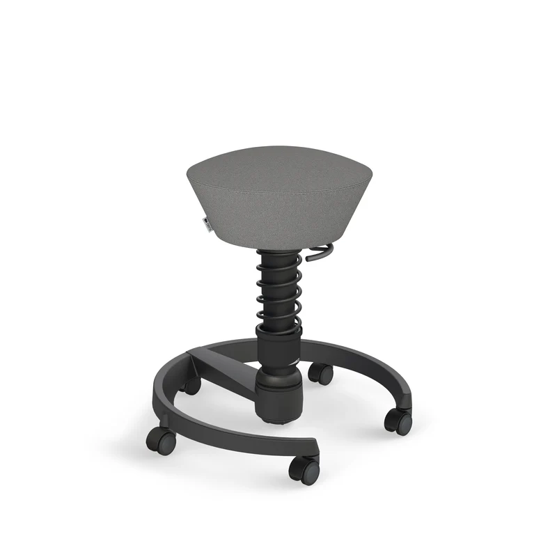 Aeris Swopper mit Rollen (Schwarz) – Ergonomischer Sitzhocker für aktives Sitzen