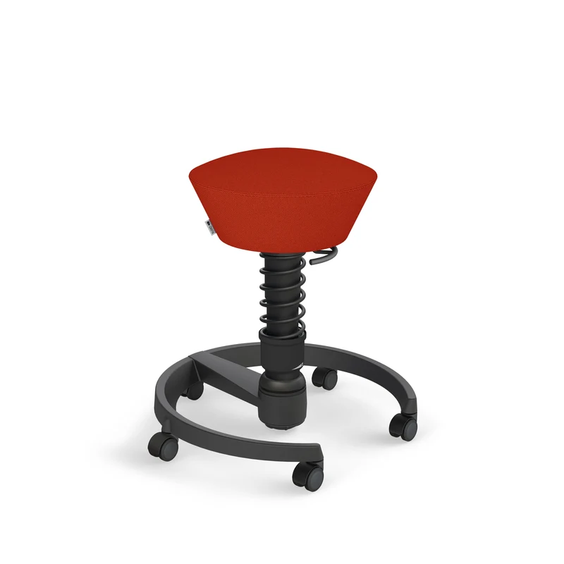 Aeris Swopper mit Rollen (Schwarz) – Ergonomischer Sitzhocker für aktives Sitzen