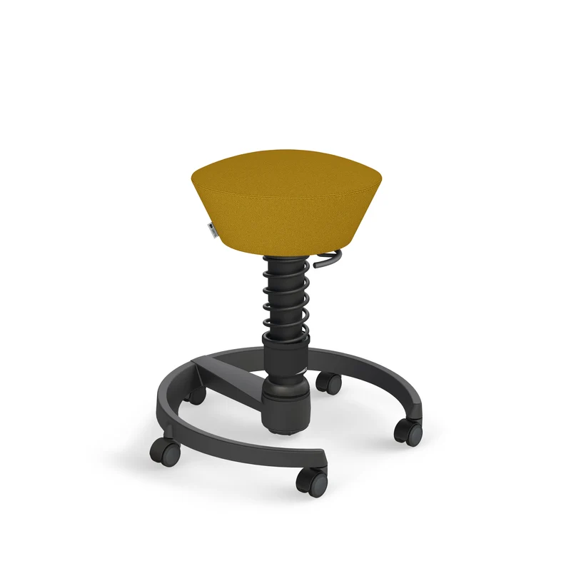 Aeris Swopper mit Rollen (Schwarz) – Ergonomischer Sitzhocker für aktives Sitzen